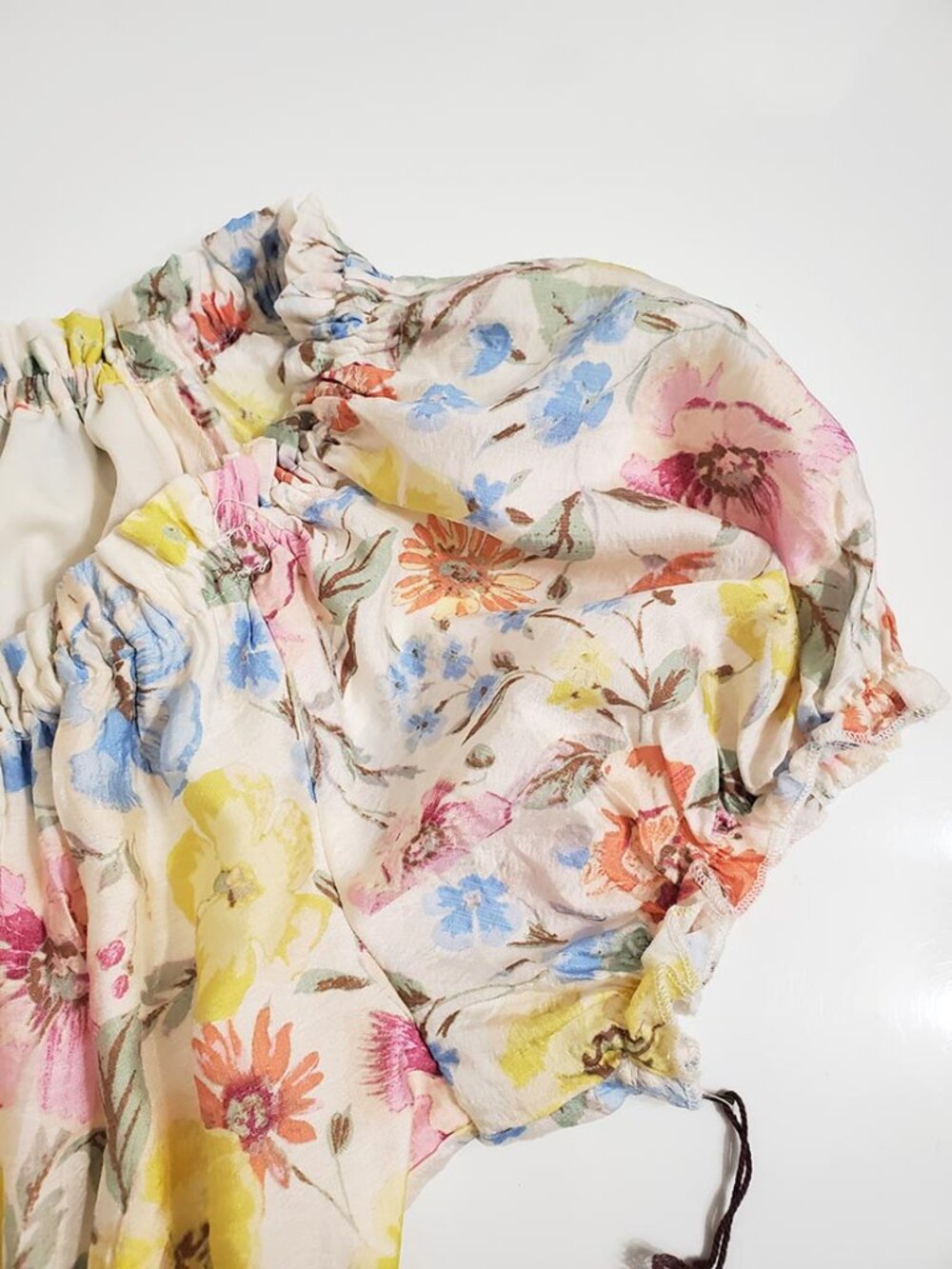 Laura Ashley Womens Midi Dress L Floral Short Sleeve Smocked Waist Cottagecore - Picture 6 of 11
